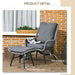 String Rattan Armchair and Footstool Set with Grey Cushions - Little and Giant Explorers Outsunny