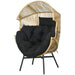 String Rattan Egg Chair with Padded Black Seat Cushion - Little and Giant Explorers Outsunny