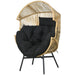 String Rattan Egg Chair with Padded Black Seat Cushion - Little and Giant Explorers Outsunny