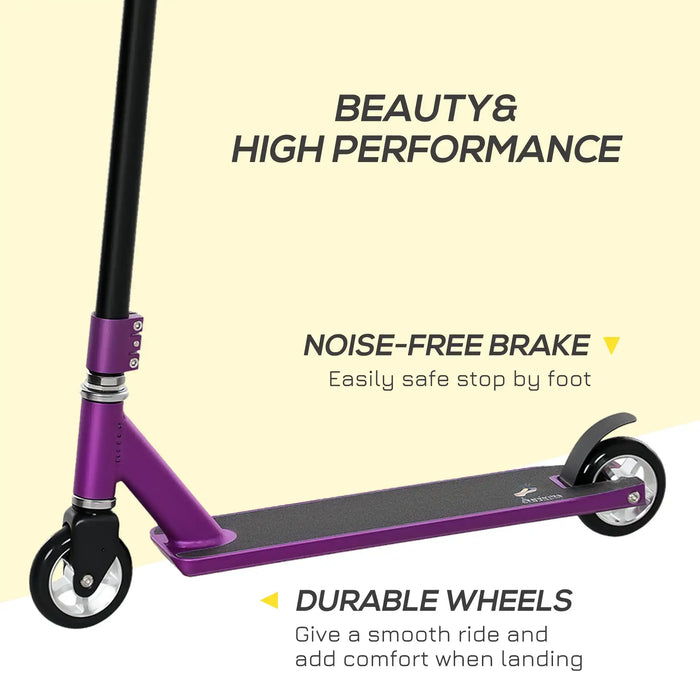 Stunt Scooter | 360° Swivel Design with Steel and Aluminium Frame (Purple Edition) - Little and Giant Explorers HOMCOM
