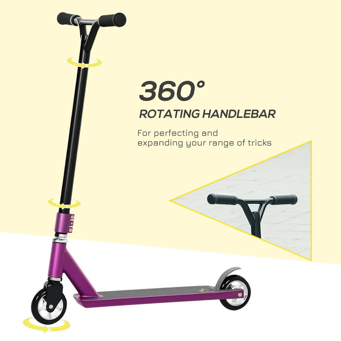Stunt Scooter | 360° Swivel Design with Steel and Aluminium Frame (Purple Edition) - Little and Giant Explorers HOMCOM
