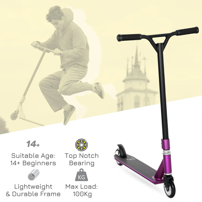 Stunt Scooter | 360° Swivel Design with Steel and Aluminium Frame (Purple Edition) - Little and Giant Explorers HOMCOM