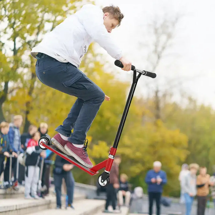 Stunt Scooter - Red | 360° Swivel Design - Steel and Aluminium Frame HOMCOM - Little and Giant Explorers HOMCOM