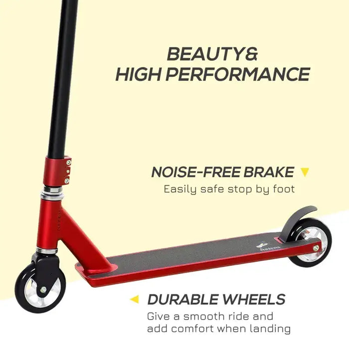 Stunt Scooter - Red | 360° Swivel Design - Steel and Aluminium Frame HOMCOM - Little and Giant Explorers HOMCOM