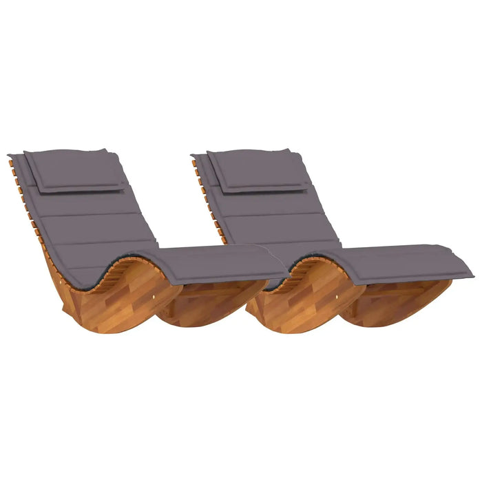 Sun Lounger Set of 2 in Dark grey - Little and Giant Explorers vidaXL