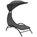 Sun Lounger with Canopy in Dark Grey - Little and Giant Explorers vidaXL