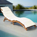 Sun Lounger with Cream Cushions in Solid Wood Acacia - Little and Giant Explorers vidaXL