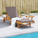 Sun Lounger with Cushion and Table in Solid Wood Acacia - Little and Giant Explorers vidaXL