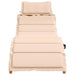 Sun Lounger with Cushion in Beige and Solid Wood Acacia - Little and Giant Explorers vidaXL