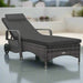 Sun Lounger with Wheels in Grey and Poly Rattan - Little and Giant Explorers vidaXL