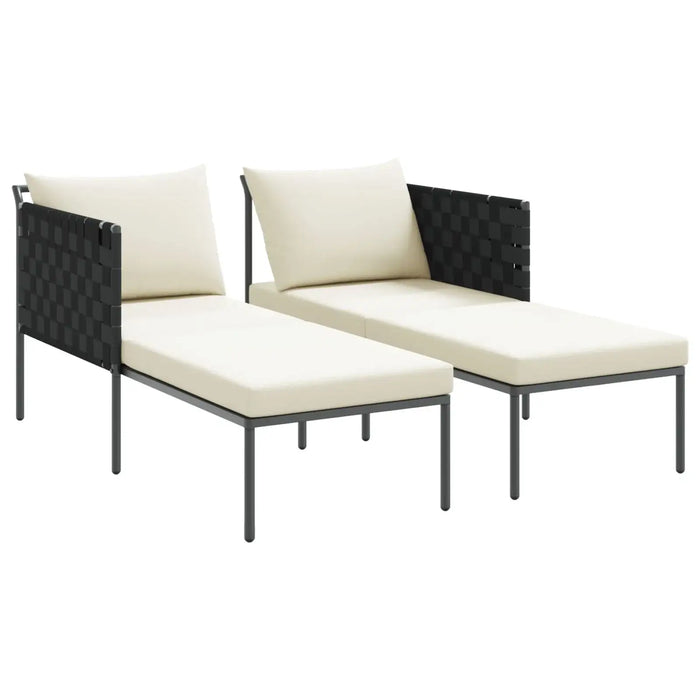 Sunbed with Cushions in Anthracite (2 persons) - Little and Giant Explorers vidaXL