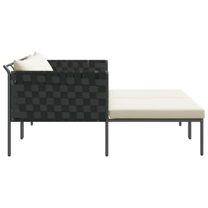 Sunbed with Cushions in Anthracite (2 persons) - Little and Giant Explorers vidaXL