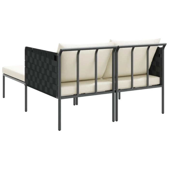 Sunbed with Cushions in Anthracite (2 persons) - Little and Giant Explorers vidaXL