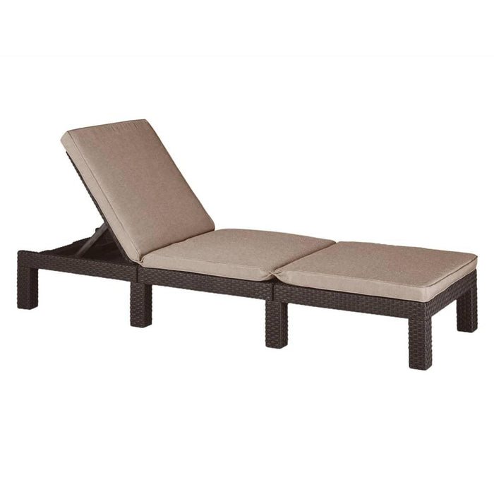 Sunlounger with Cushion 'Daytona' in Brown - Little and Giant Explorers Keter