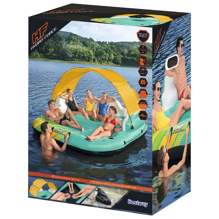 Sunny Lounge Island - 5-Person UV-Protected Pool | Mesh Centre Float BESTWAY - Little and Giant Explorers Bestway