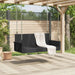 Swing Bench in Black and Poly Rattan - Little and Giant Explorers vidaXL