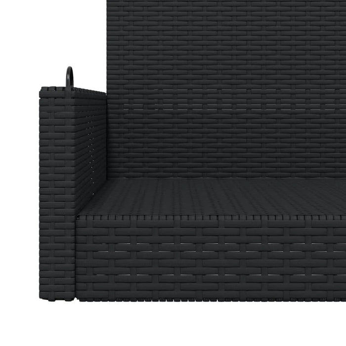 Swing Bench in Black and Poly Rattan - Little and Giant Explorers vidaXL