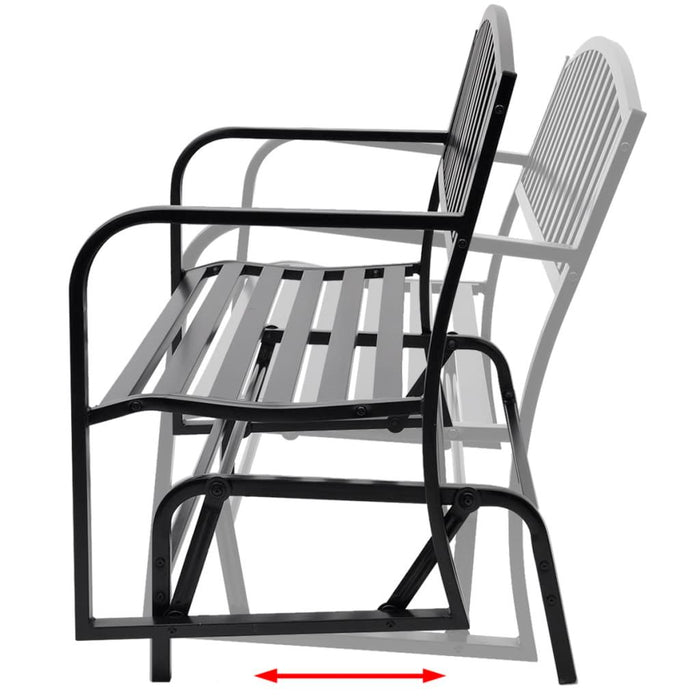 Swing Bench in Black and Steel - Little and Giant Explorers vidaXL