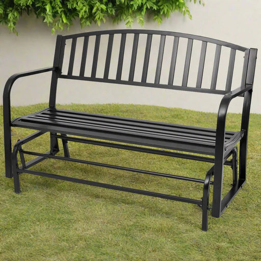 Swing Bench in Black and Steel - Little and Giant Explorers vidaXL