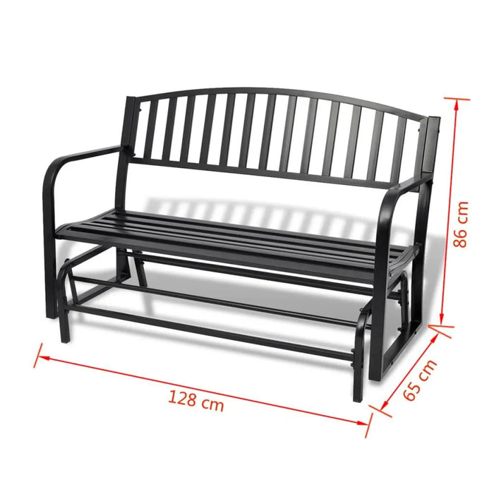 Swing Bench in Black and Steel - Little and Giant Explorers vidaXL