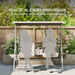 Swing Chair Beige Metal | A-Shaped Frame for Double Seat Garden Relaxation - Little and Giant Explorers Outsunny