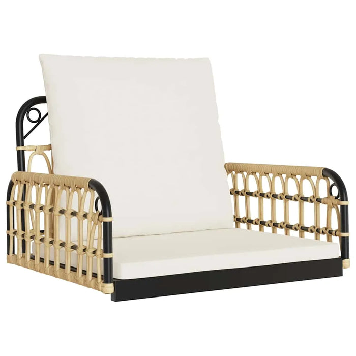 Swing Chair Rattan Steel | Thickly Padded Cushions for Outdoor Relaxation - Little and Giant Explorers vidaXL
