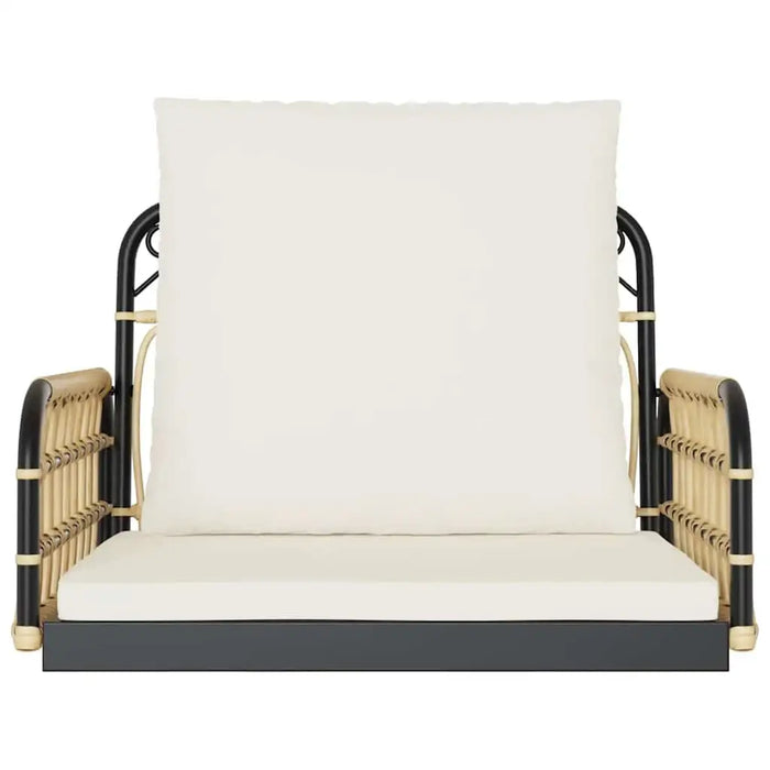 Swing Chair Rattan Steel | Thickly Padded Cushions for Outdoor Relaxation - Little and Giant Explorers vidaXL