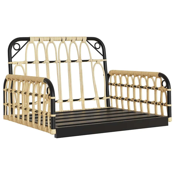 Swing Chair Rattan Steel | Thickly Padded Cushions for Outdoor Relaxation - Little and Giant Explorers vidaXL