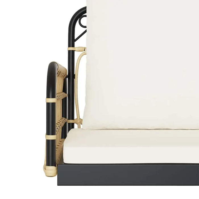 Swing Chair Rattan Steel | Thickly Padded Cushions for Outdoor Relaxation - Little and Giant Explorers vidaXL