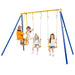 Swing Playset with 2 Swing Seats and 2 Glider Seats - Little and Giant Explorers Costway