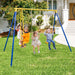 Swing Playset with 2 Swing Seats and 2 Glider Seats - Little and Giant Explorers Costway