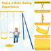 Swing Playset with 2 Swing Seats and 2 Glider Seats - Little and Giant Explorers Costway