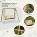 Swinging Garden Chair Natural Wood | Curved Back Design for Two-Seat Outdoor Relaxation - Little and Giant Explorers Outsunny