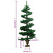 Swirl Pre-lit Christmas Tree with Pot in Green 120cm - Little and Giant Explorers vidaXL