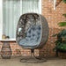 Swivel Egg Chair with Cushions in Grey - Little and Giant Explorers Outsunny