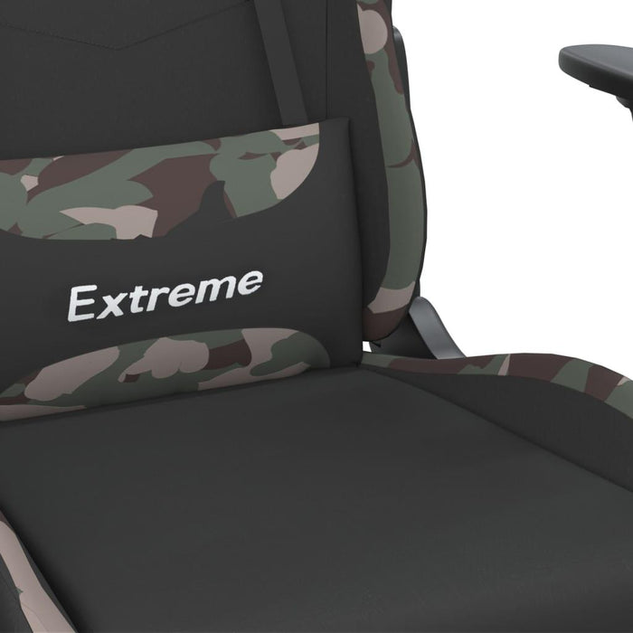 Swivel Gaming Chair with Footrest in Black and Camouflage Fabric - Little and Giant Explorers vidaXL