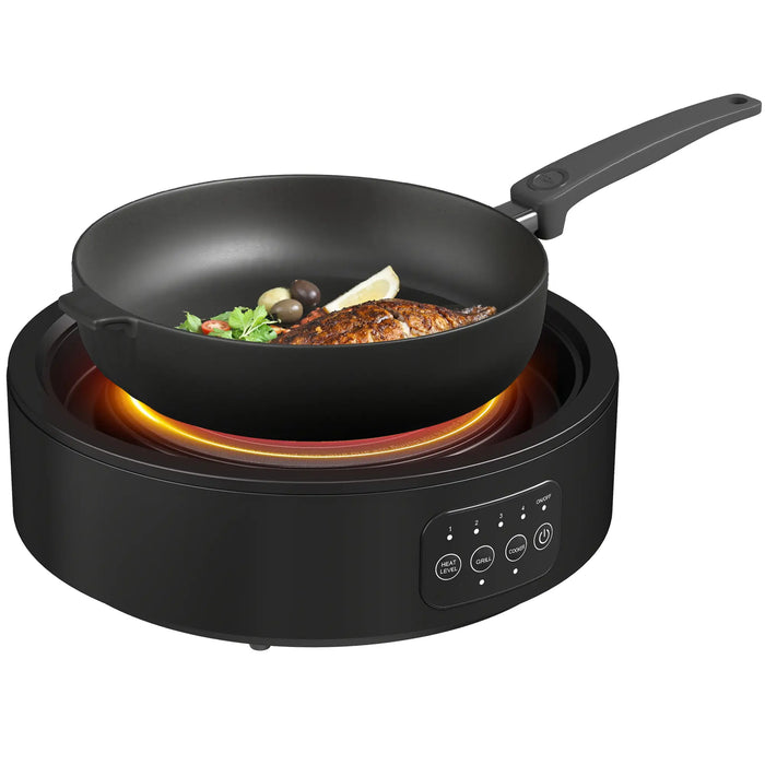 Ceramic Hob and Grill – Black | Dual-Mode Electric Stove with Infrared Heating HOMCOM