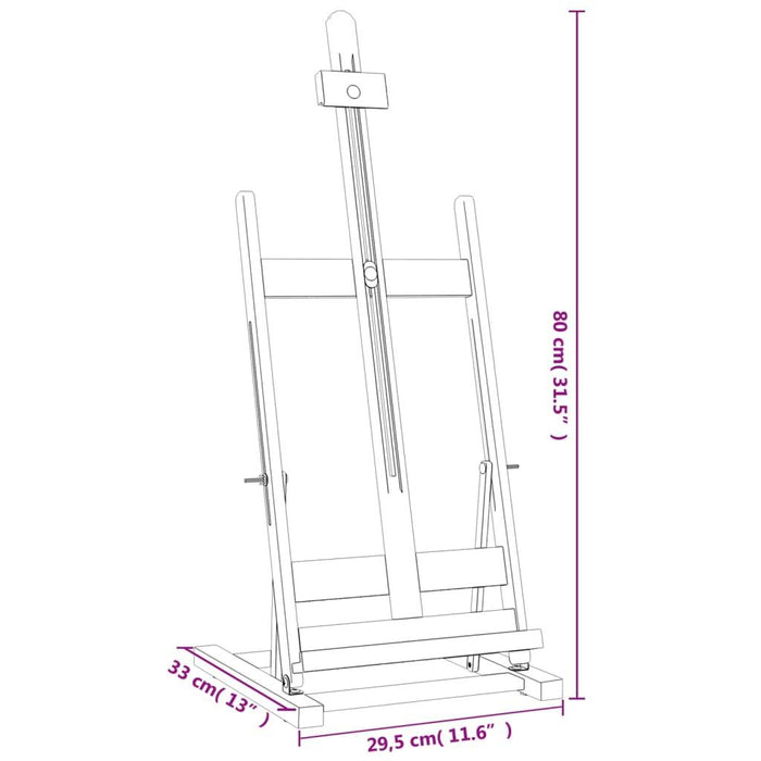 Table Easel in Solid Wood Pine (29.5 x 33 x 80cm) - Little and Giant Explorers vidaXL