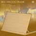 Beechwood tabletop easel with adjustable angle on a golden background.
