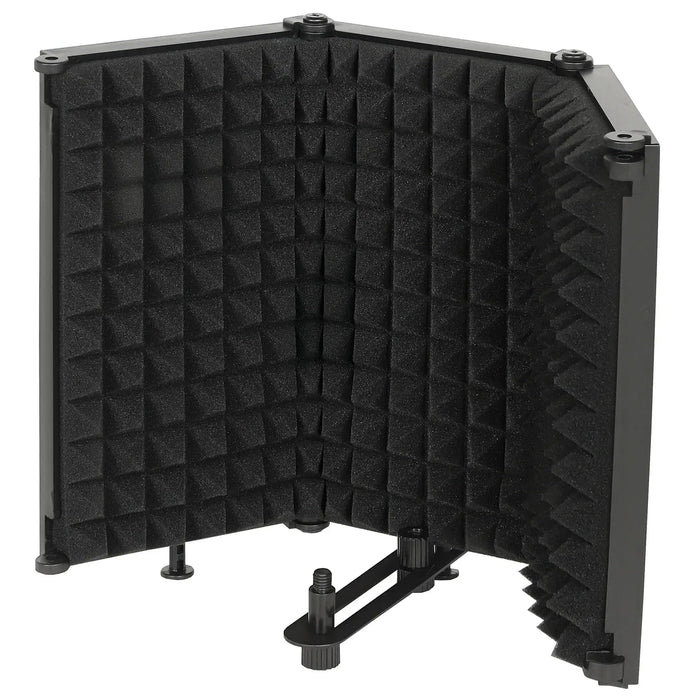 Table-Top Microphone Isolation Shield | Folding Acoustic Foam Panel - 3/8" Mount HOMCOM - Little and Giant Explorers