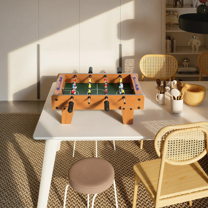 Tabletop Football Game – Natural Wood Finish | Compact Mini Foosball Table with 12 Players SPORTNOW - Little and Giant Explorers SPORTNOW