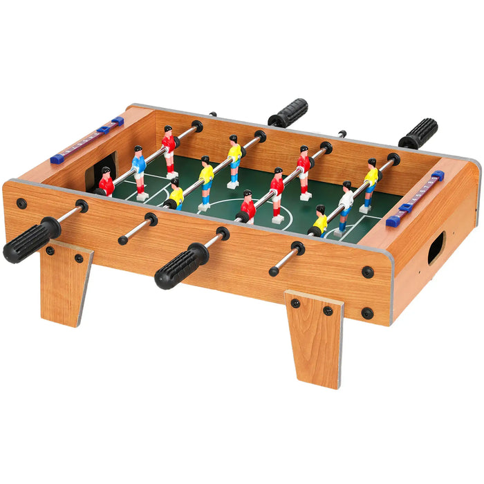 Tabletop Football Game – Natural Wood Finish | Compact Mini Foosball Table with 12 Players SPORTNOW - Little and Giant Explorers SPORTNOW
