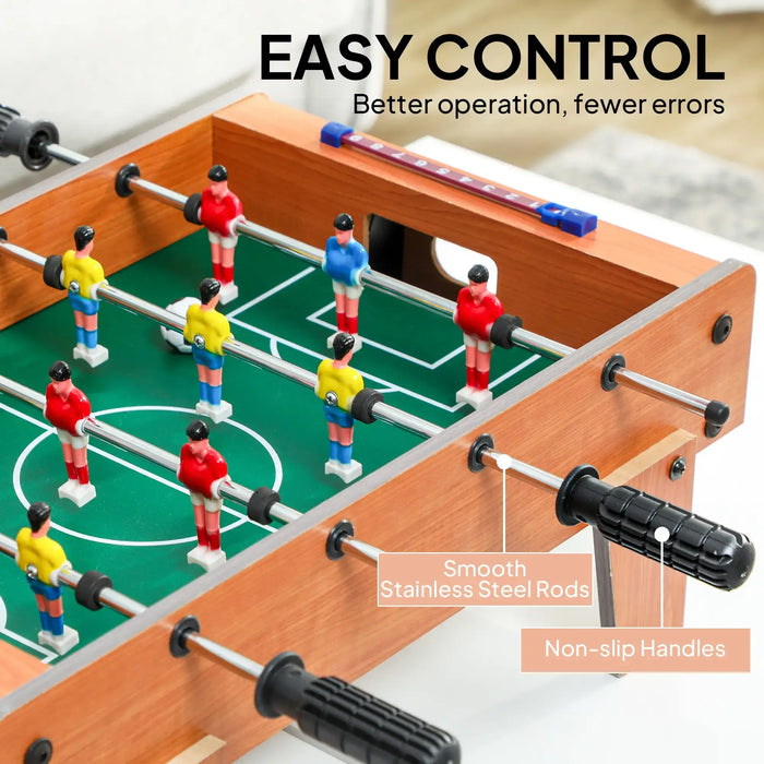 Tabletop Football Game – Natural Wood Finish | Compact Mini Foosball Table with 12 Players SPORTNOW - Little and Giant Explorers SPORTNOW