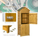 Wooden Gardener Cabinet with 3 Shelves in Natural Wood - Little and Giant Explorers Outsunny