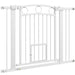 Tall Dog Gate with Cat Door | Stairs and Doorways 77cm - Little and Giant Explorers PawHut