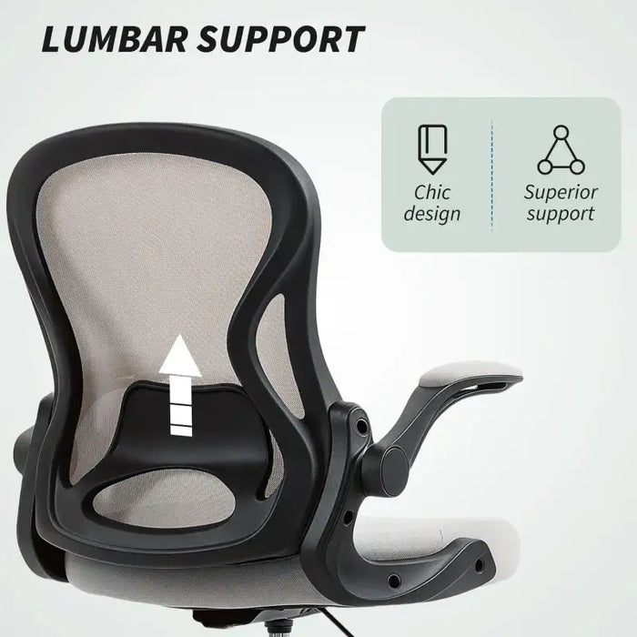 Tall Draughtsman Office Chair - Grey | Flip-Up Arms and Adjustable Footrest VINSETTO - Little and Giant Explorers Vinsetto