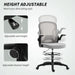 Tall Draughtsman Office Chair - Grey | Flip-Up Arms and Adjustable Footrest VINSETTO - Little and Giant Explorers Vinsetto