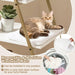 Tall Hidden Cat Litter Box Enclosure - White and Gold | 5-Tier Shelves COSTWAY - Little and Giant Explorers Costway