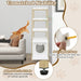 Tall Hidden Cat Litter Box Enclosure - White and Gold | 5-Tier Shelves COSTWAY - Little and Giant Explorers Costway