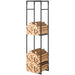 Tall Log Storage Rack – 170cm Height | Adjustable Shelf - Powder-Coated Metal OUTSUNNY - Little and Giant Explorers Outsunny